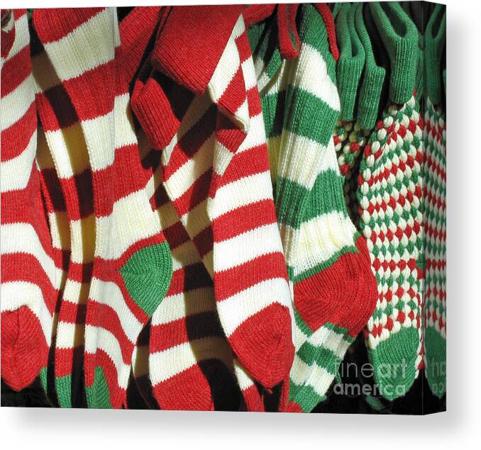 Christmas Canvas Print featuring the photograph The Stockings Are Hung by Ann Horn
