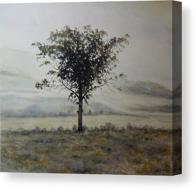 Birch Canvas Print featuring the painting The Tree by John Pirnak