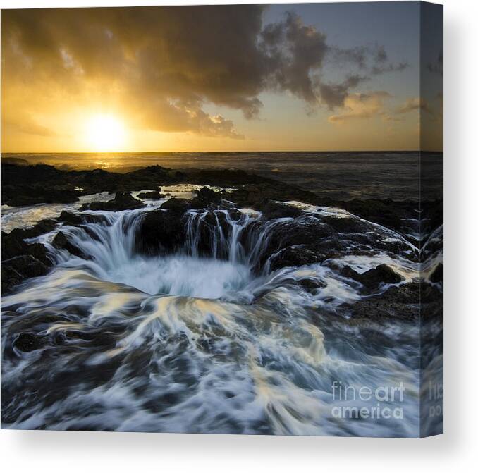 Thors Well Canvas Print featuring the photograph Thors Well Into The Depths by Bob Christopher