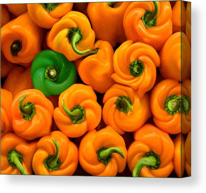 Peppers Canvas Print featuring the photograph Twisted Peppers by Steve Zimic