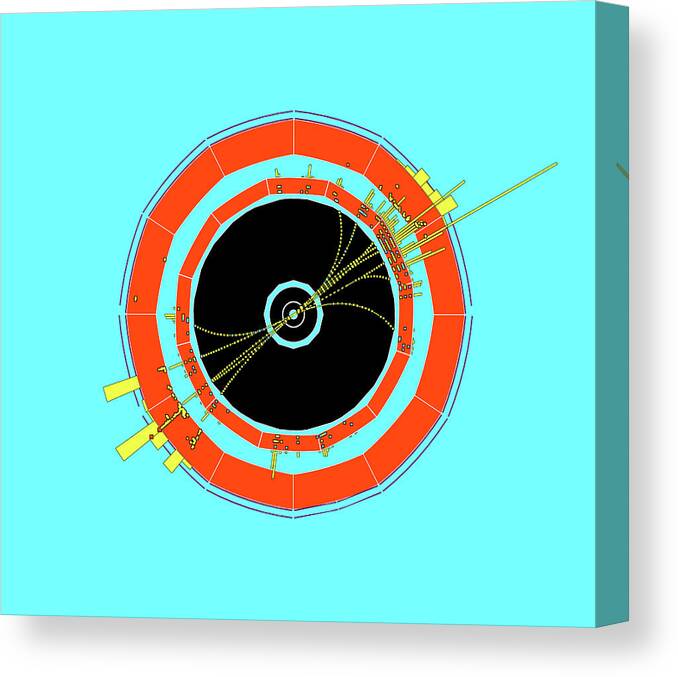 Two-jet Event Canvas Print featuring the photograph Two-jet Event In Aleph Detector by Cern/science Photo Library
