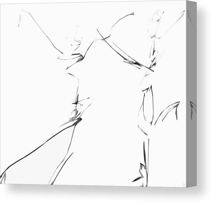 Art Canvas Print featuring the drawing When We Dance by J C