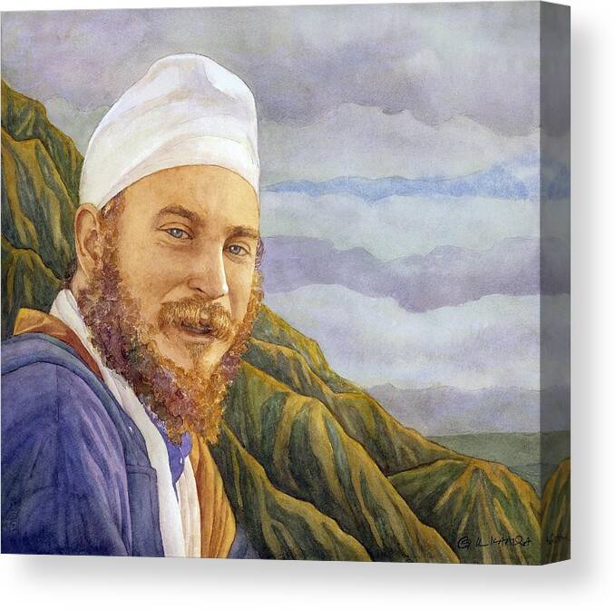 Sikh Canvas Print featuring the painting Son in the Andes #1 by Gurukirn Khalsa