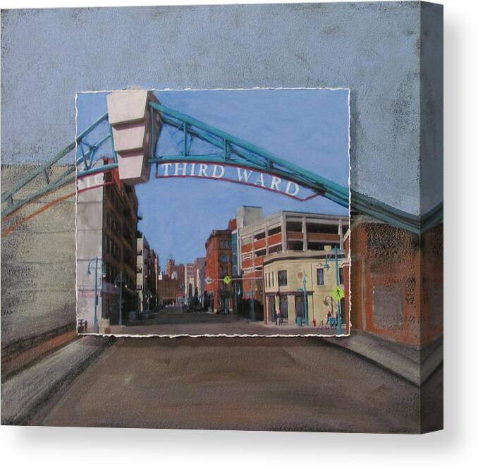 Alley Canvas Print featuring the mixed media 3rd Ward Entry layered by Anita Burgermeister