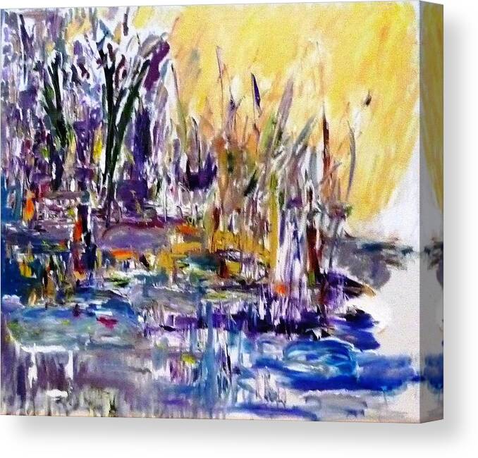 Abstract Canvas Print featuring the painting Cat and 9 Tails by Beverly Smith