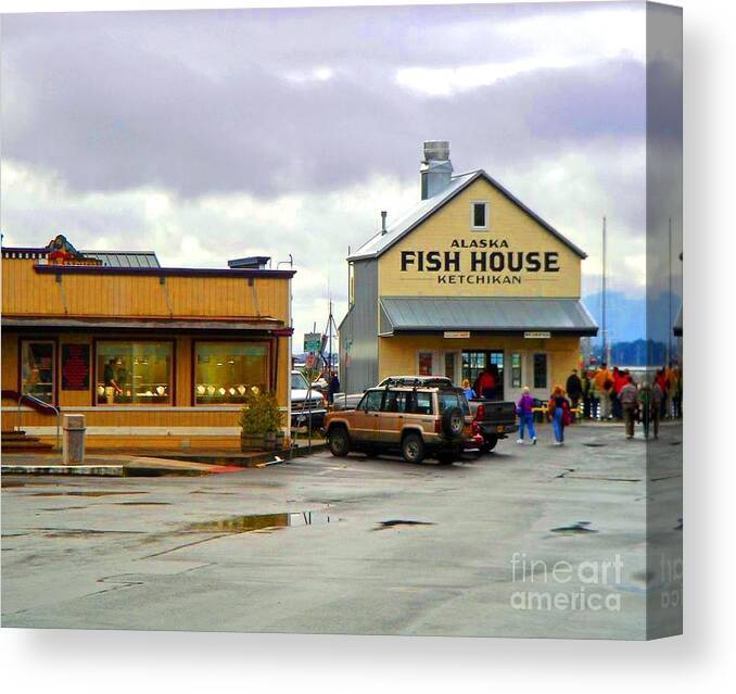 Alaska Canvas Print featuring the photograph Fish House by Phillip Allen
