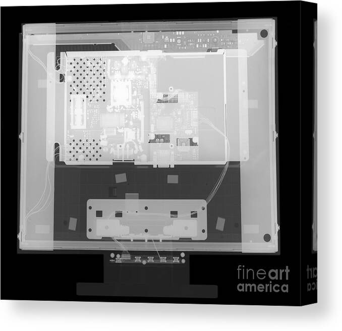 Computer Canvas Print featuring the photograph Flat Panel Computer Screen X-ray by Ted Kinsman