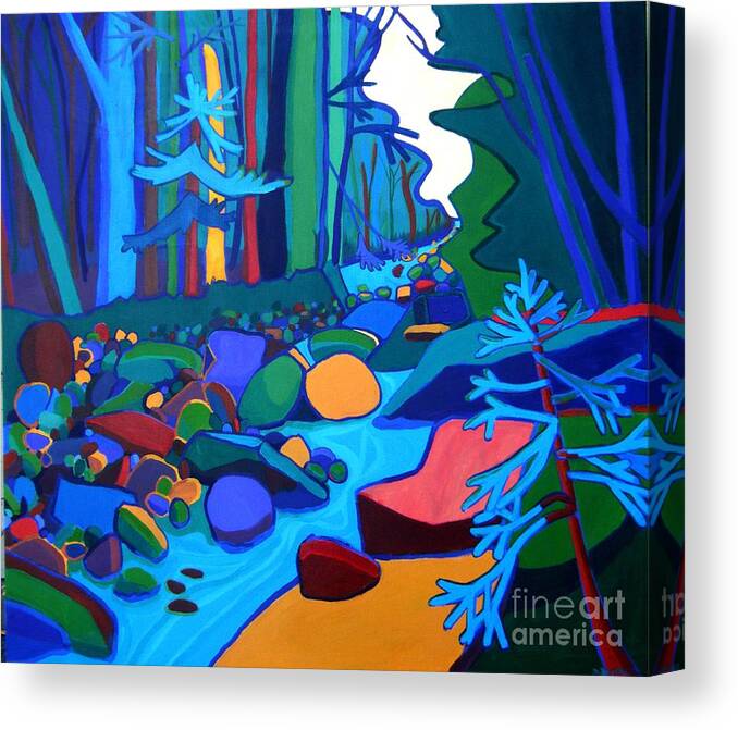 River Canvas Print featuring the painting Follow the River Jackson NH by Debra Bretton Robinson