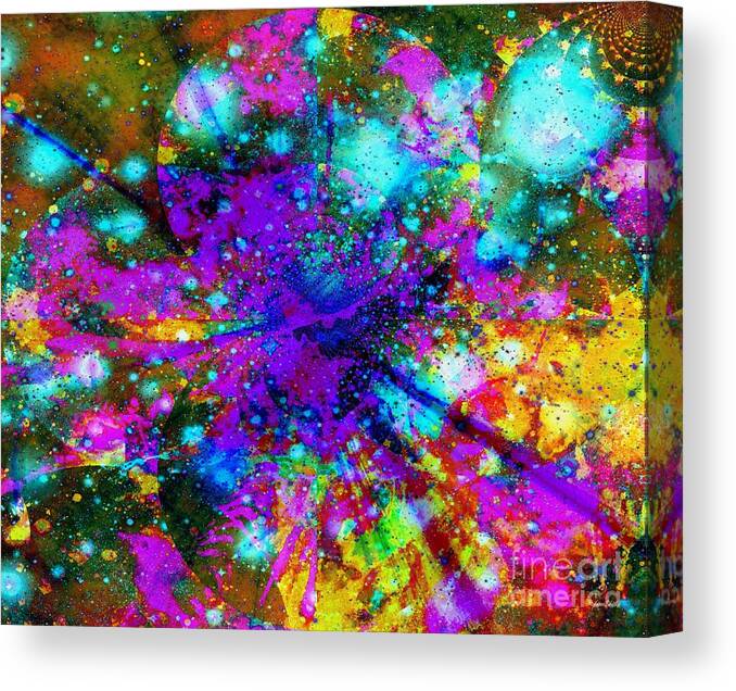 Fania Simon Canvas Print featuring the mixed media Galaxie des Sages - Galaxy of the Wise by Fania Simon