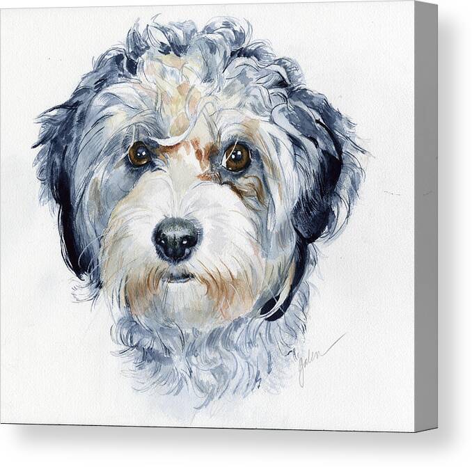 Dog Canvas Print featuring the painting Missy May by Galen Hazelhofer