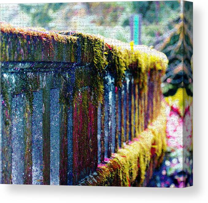 Bridges Canvas Print featuring the photograph Moss Covered Bridge by Marie Jamieson