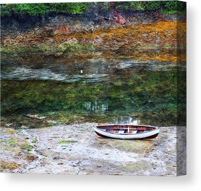 Rowboat Canvas Print featuring the photograph Rowboat in the Slough by Michele Cornelius