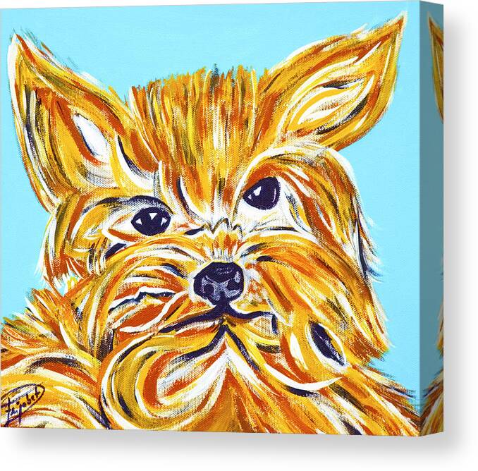Marketing Canvas Print featuring the mixed media Yorki Love by Artista Elisabet