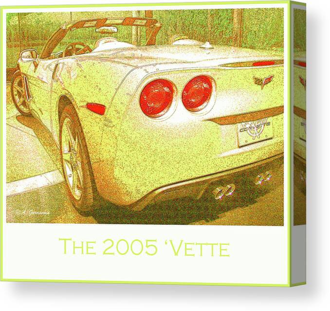 Car Canvas Print featuring the digital art 2005 Corvette Automobile #1 by A Macarthur Gurmankin