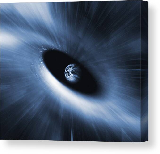 Black Hole Canvas Print featuring the photograph Earth In A Black Hole, Artwork #1 by Mehau Kulyk