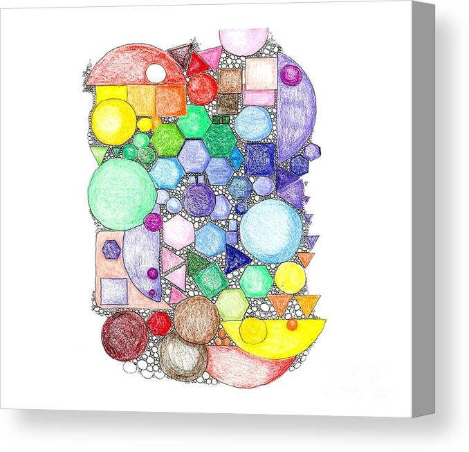 Circles Canvas Print featuring the mixed media Geometry by Ruth Dailey