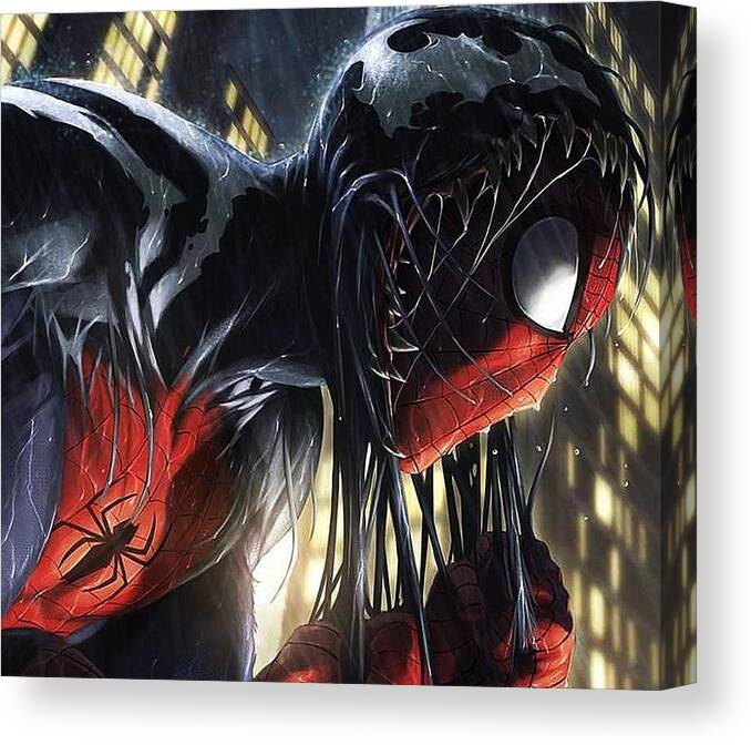 Spider-man Canvas Print featuring the digital art Spider-Man #14 by Super Lovely