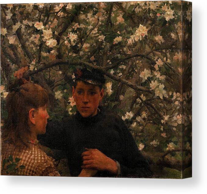 Promise Canvas Print featuring the painting The Promise by Henry Scott Tuke