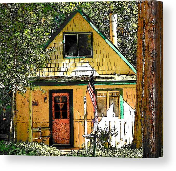  Canvas Print featuring the photograph Idyllwild - Houses on the Hill #3 by Lisa Dunn