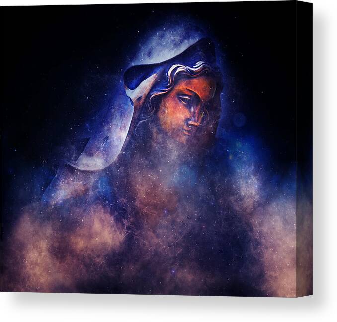 Religion Canvas Print featuring the mixed media The Virgin Mary #3 by Ian Mitchell