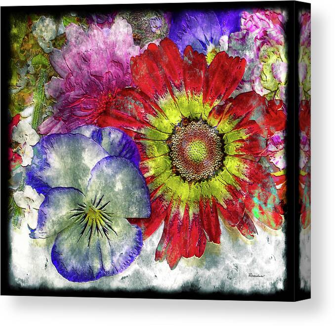 Abstract Canvas Print featuring the painting 33a Abstract Floral Painting Digital Expressionism Art by Ricardos Creations