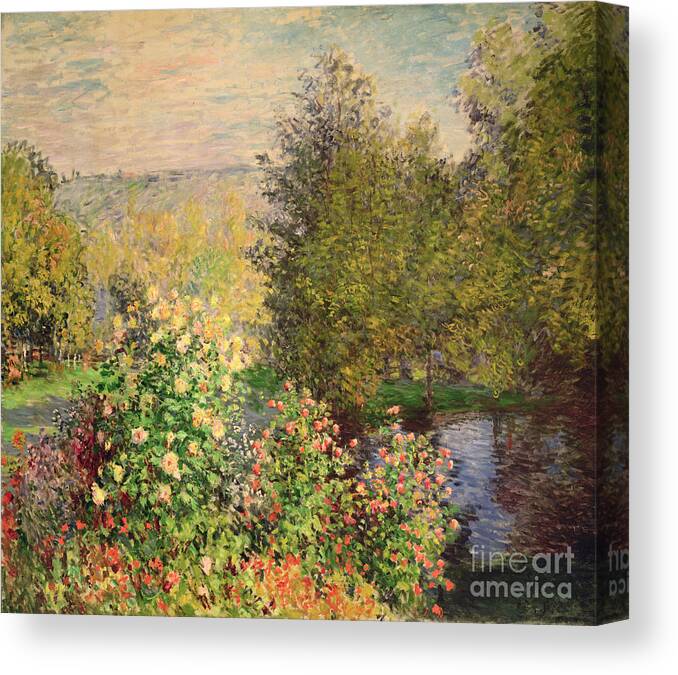 Corner Canvas Print featuring the painting A Corner of the Garden at Montgeron by Claude Monet