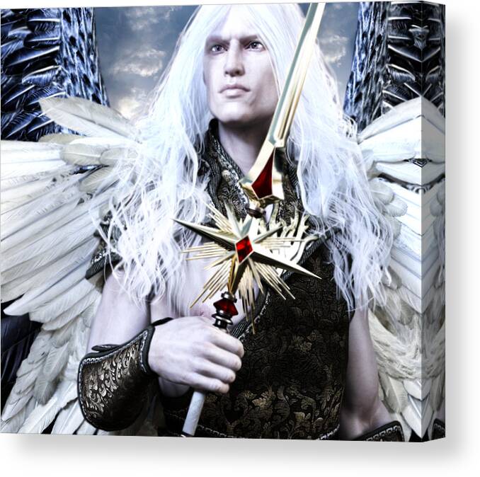Guardian Angel Canvas Print featuring the painting Albino Angel by Suzanne Silvir