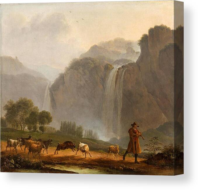 Simon Denis (antwerp 1755 - 1813 Naples) Canvas Print featuring the painting An Italianate Mountain Landscape by MotionAge Designs