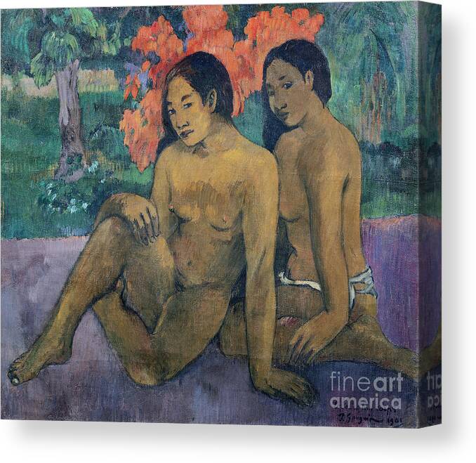 Paul Gauguin Canvas Print featuring the painting And the Gold of their Bodies by Paul Gauguin