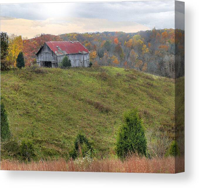 Barns Canvas Print featuring the photograph Barn Yard by William Griffin