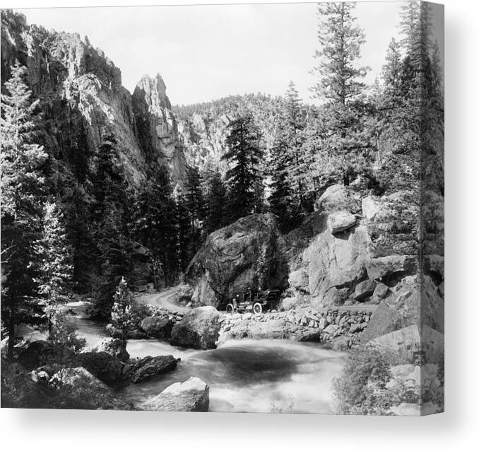 1910 Canvas Print featuring the photograph Big Thompson Canyon by Granger
