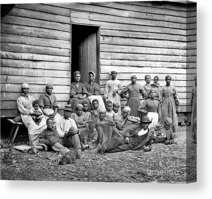 1860s Canvas Print featuring the photograph Civil War: Freed Slaves by Granger