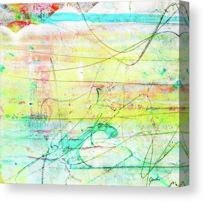 Abstract Canvas Print featuring the painting Colorful Pastel Art - Mixed Media Abstract Painting by Modern Abstract