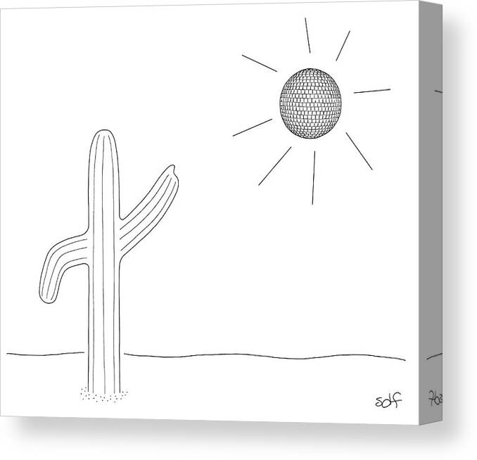 Cactus Canvas Print featuring the drawing Dancing Cacti by Seth Fleishman