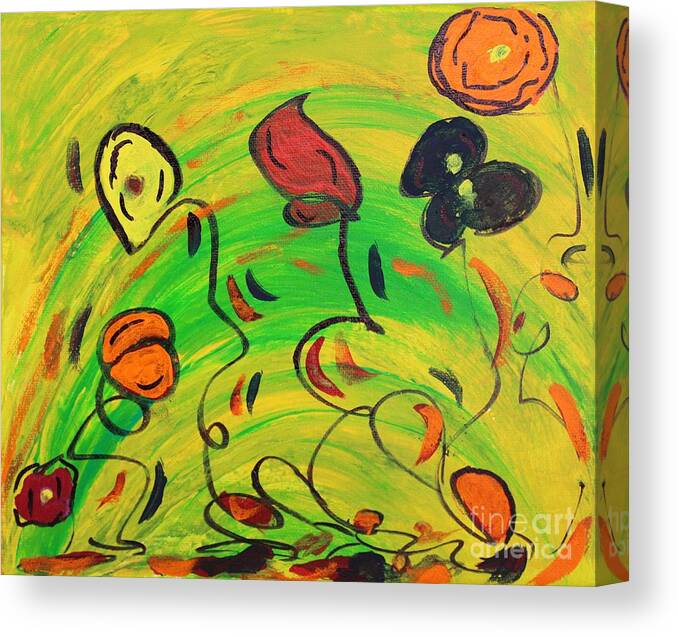 Fun In The Sun Canvas Print featuring the painting Dancing in the sun by Sarahleah Hankes