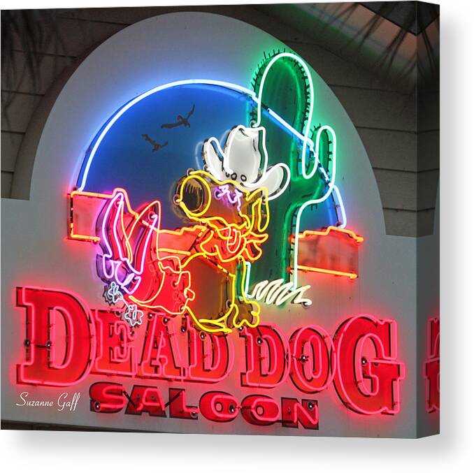 Dead Dog Saloon Canvas Print featuring the photograph Dead Dog Saloon by Suzanne Gaff