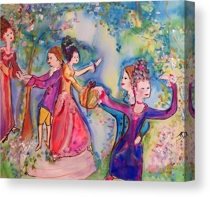 Company Canvas Print featuring the painting Delightful company by Judith Desrosiers