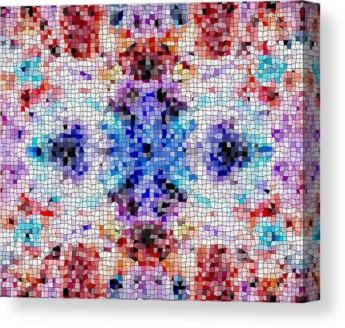 Mosaic Canvas Print featuring the digital art Design 104 by Lucie Dumas