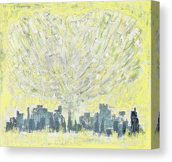 City Digital Arwork Canvas Print featuring the painting DG1 - yes heart D1 by KUNST MIT HERZ Art with heart
