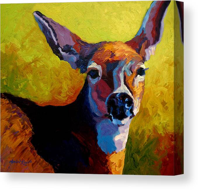 Western Canvas Print featuring the painting Doe Portrait V by Marion Rose