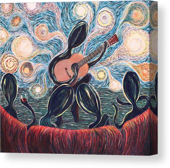 Cory Calantropio Canvas Print featuring the painting Energy Of Music by Cory Calantropio