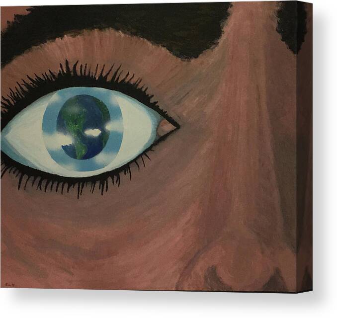 Magritte Canvas Print featuring the painting Eye of the World by Thomas Blood