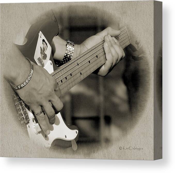 Guitar Canvas Print featuring the photograph Finger Pickin' Good 7 by Kae Cheatham