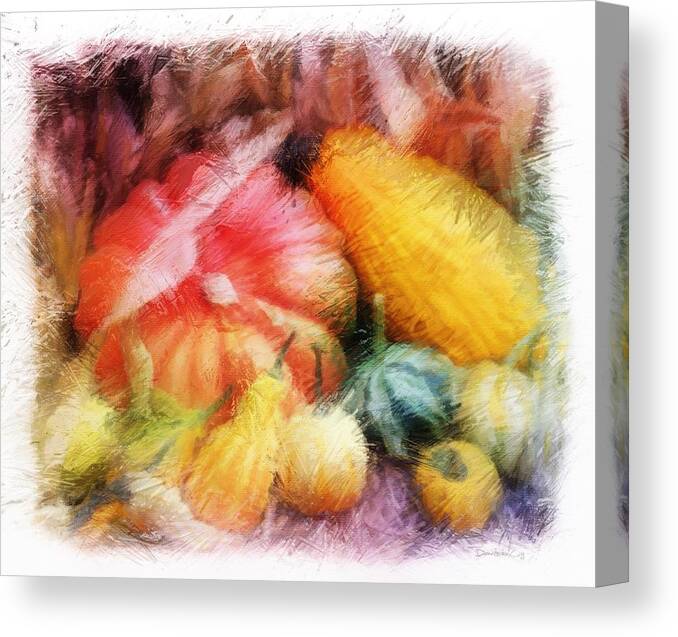 Midwest Canvas Print featuring the photograph Frost on the Pumpkin by Diane Lindon Coy