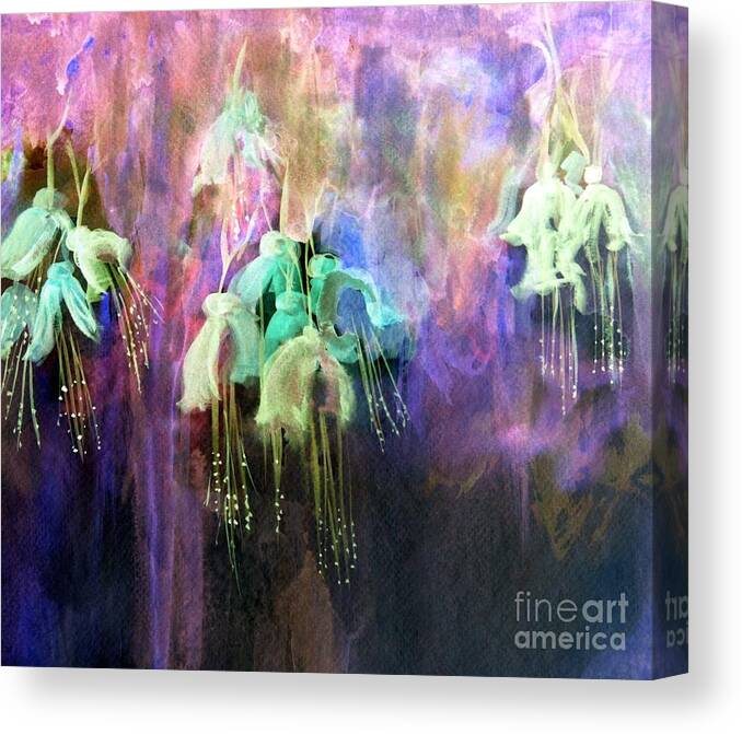 Flowers Canvas Print featuring the painting Fuchsia Flowers by Julie Lueders 