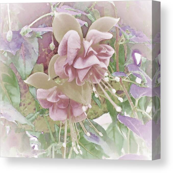 Fuchsia Canvas Print featuring the digital art Fuchsia Romance by Ann Johndro-Collins