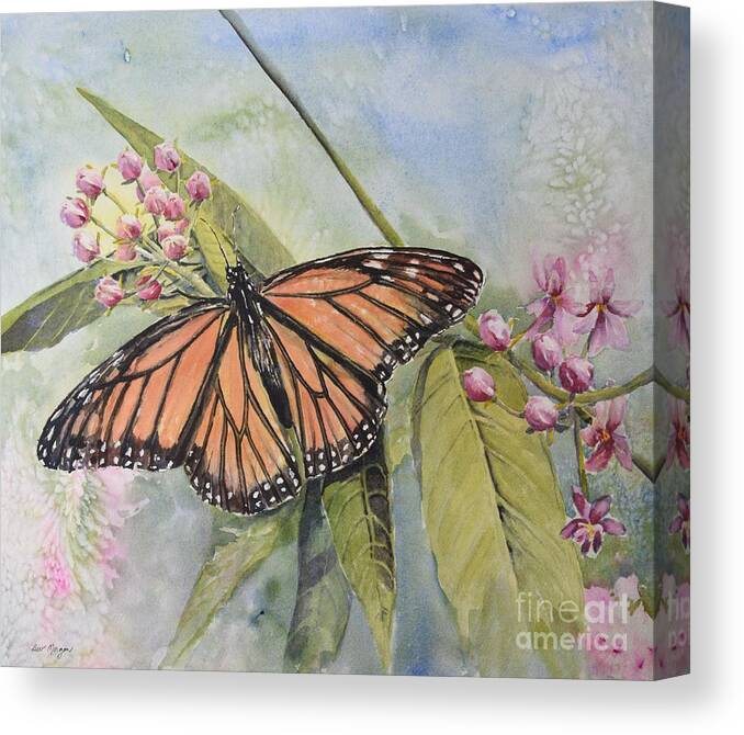 Monarch Canvas Print featuring the painting Garden Visitor by Bev Morgan