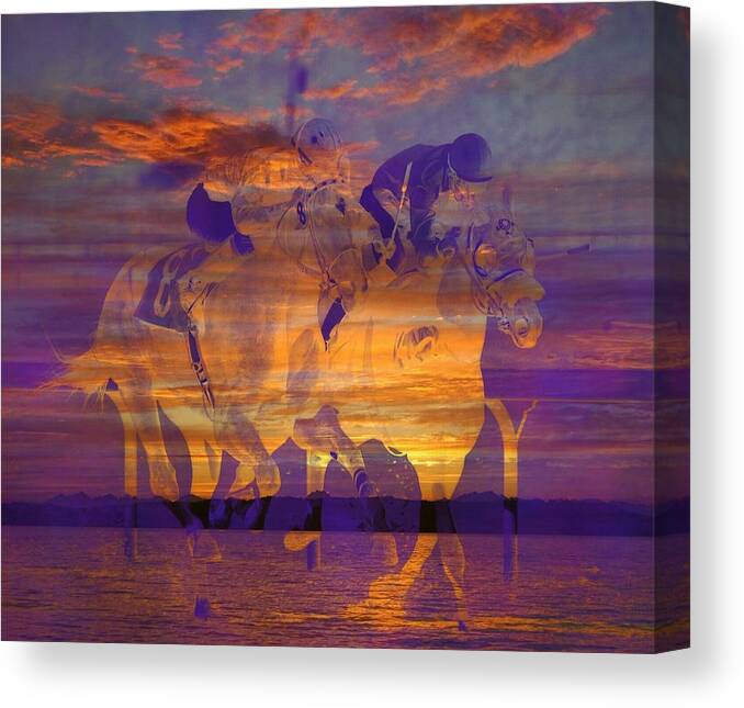 Ghost Canvas Print featuring the photograph Ghost Riders At Sunset by Lori Seaman
