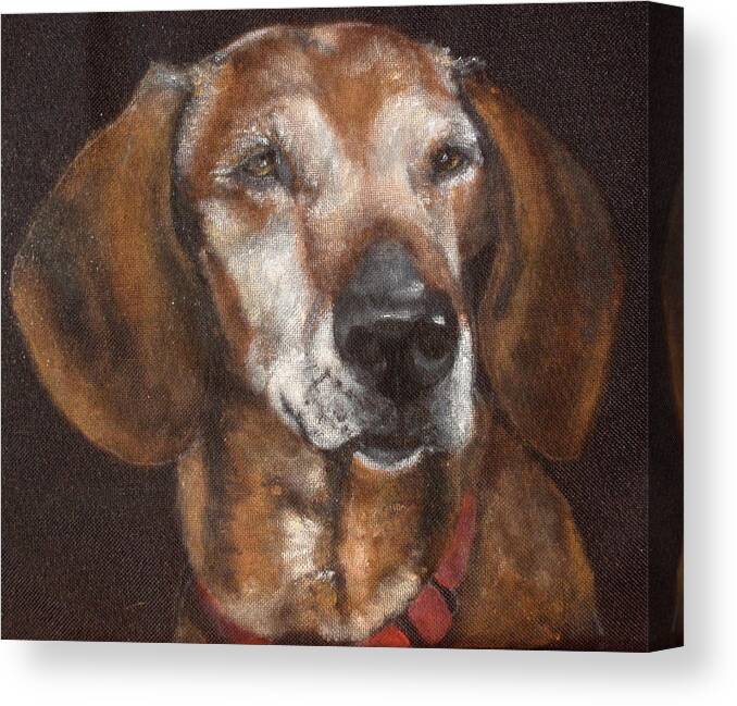 Dachshund Canvas Print featuring the painting Gideon by Carol Russell