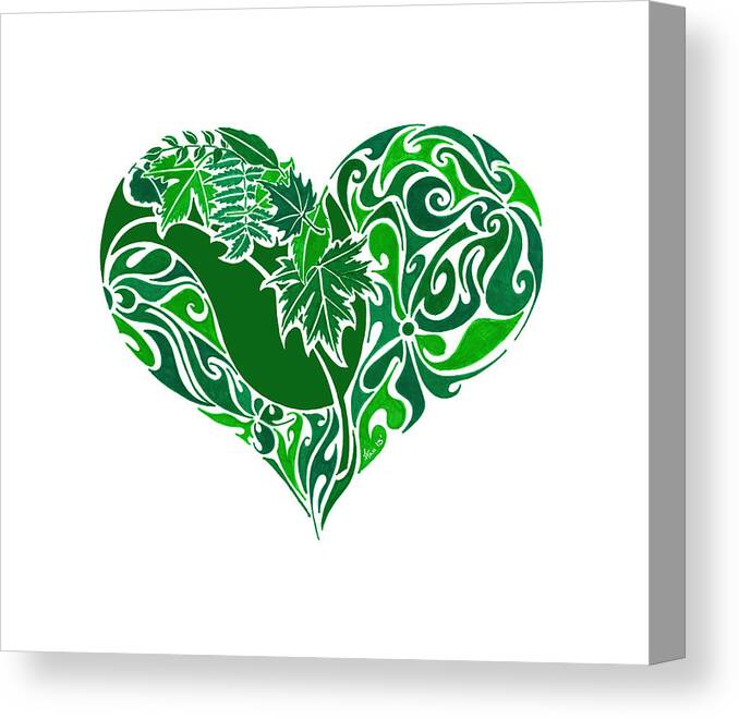 Leaf Canvas Print featuring the painting Go Green by Anushree Santhosh